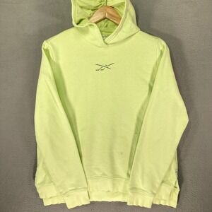 Reebok‎ Lime Green Hoodie Womens XL Athleisure Pullover Sweatshirt Logo